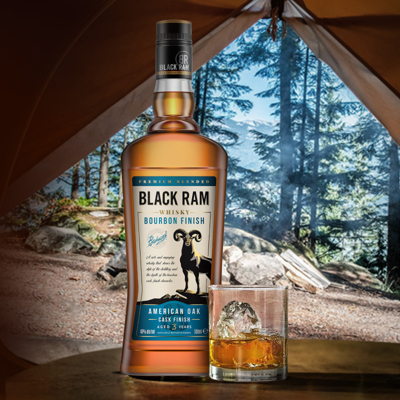 Виски Black Ram Bourbon Finish 3-летний 40%, 500мл — фото 2