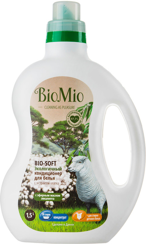 Кондиционер для белья BioMio Bio-Soft с эфирным маслом эвкалипта, 1.5л