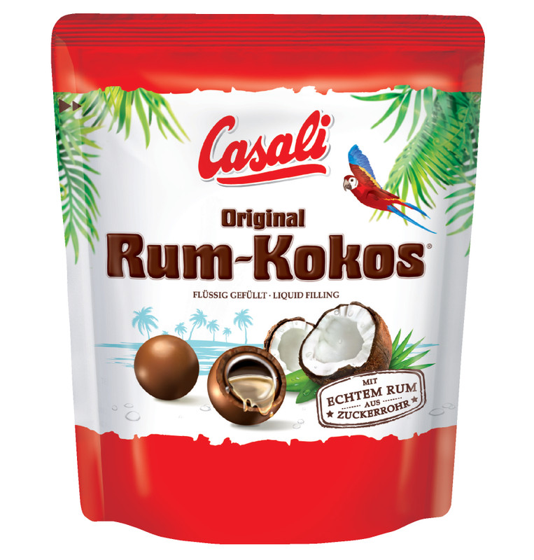 Конфеты Casali Ром-кокос покрытые молочным шоколадом, 175г