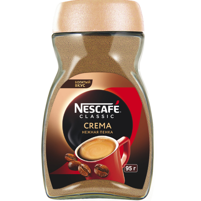 Кофе Nescafé Classic Crema натуральный растворимый порошкообразный, 95г