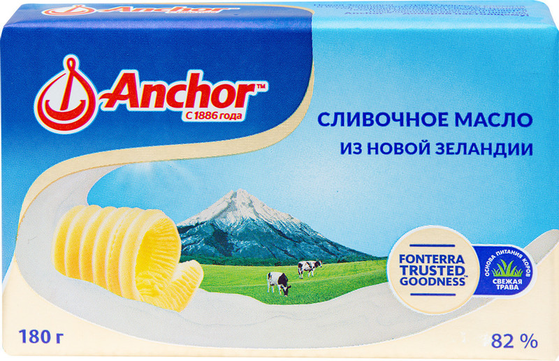 Масло сладкосливочное Анкор несолёное 82%, 180г — фото 3