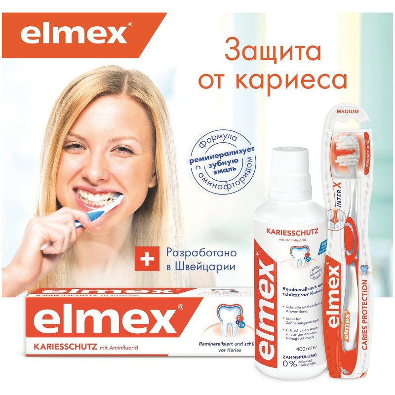 Ополаскиватель Elmex для полости рта защита от кариеса, 400мл — фото 2