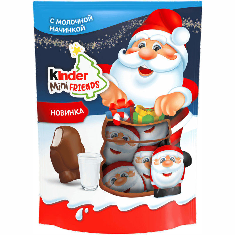Конфеты Kinder Mini Friends из молочного шоколада с молочной начинкой, 122г