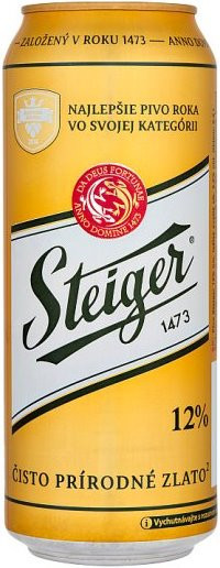 Пиво Steiger 12% Svetly солодовое фильтрованное 5%, 500мл