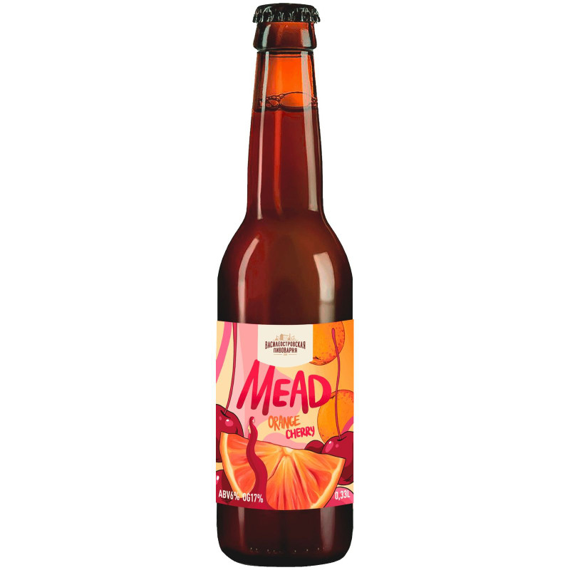 Медовуха Mead Orange & Cherry нефильтрованное пастеризованное осветлённое 6%, 330мл
