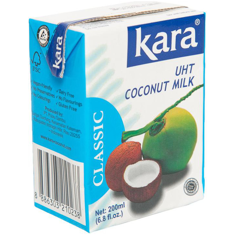 Продукт растительный Kara Coconut Milk на основе мякоти кокосового ореха 17%, 200мл — фото 2