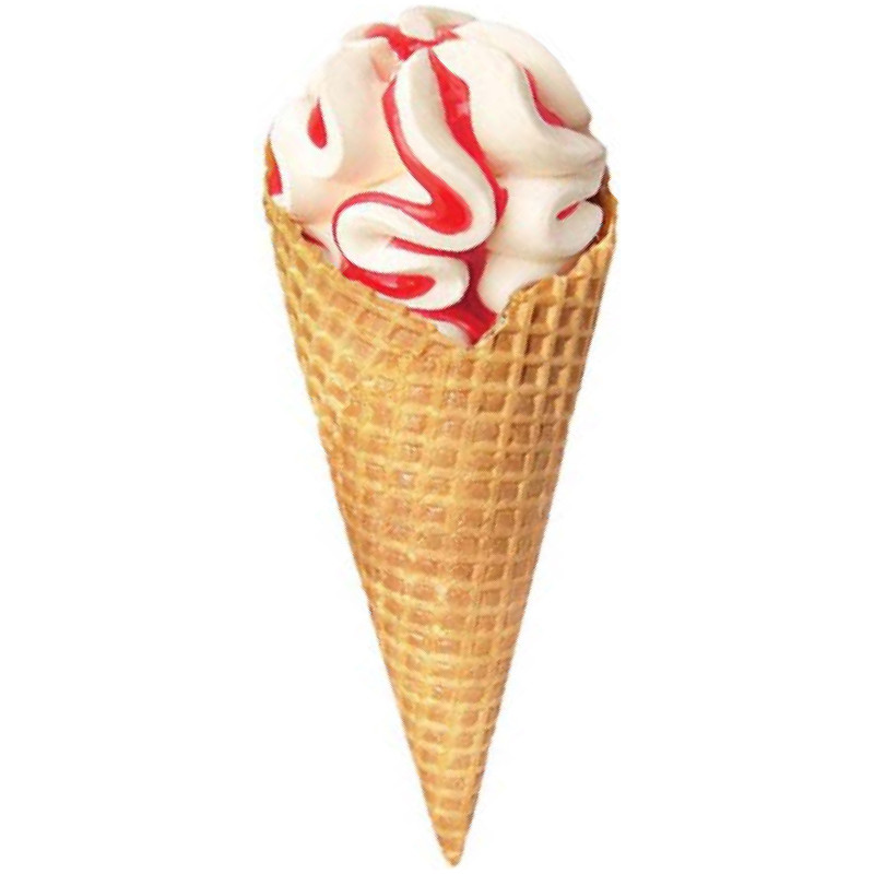 Мороженое Ленинградское сливочное ванильное с клубничным наполнителем в рожке с шоколадной глазурью 10%, 100г — фото 1