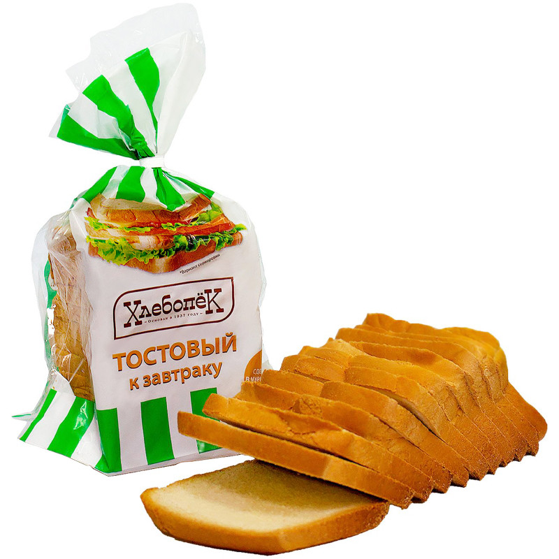Хлеб Тостовый к завтраку часть изделия в нарезке