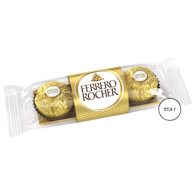 Конфеты Ferrero Rocher молочный шоколад и лесной орех, 37.5г — фото 4