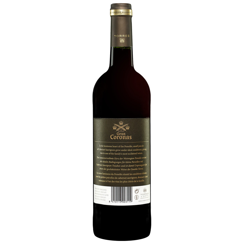 Вино Torres Гран Коронас Резерва красное сухое 14%, 750мл — фото 1