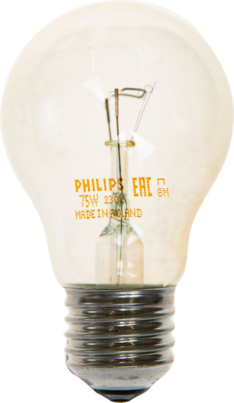 Лампа накаливания Philips А55 E27 75W прозрачная — фото 1