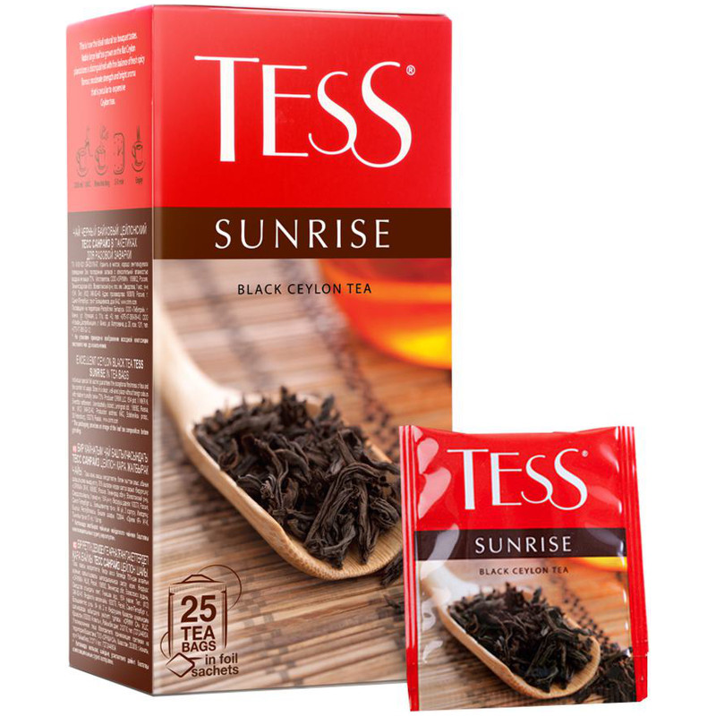 Чай Tess Санрайз чёрный в пакетиках, 25х1.8г — фото 3
