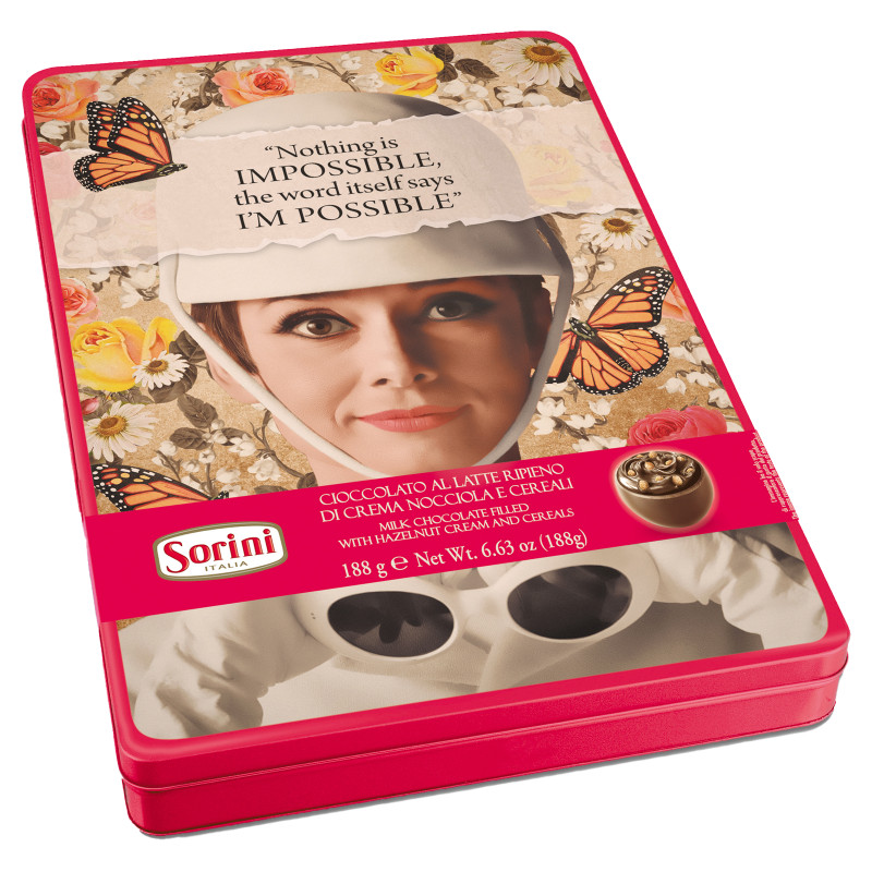Конфеты Sorini Мэрилин и Одри с ореховым кремом и злаками в молочном шоколаде, 188г — фото 1