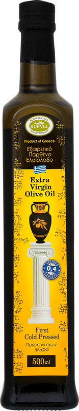 Масло оливковое Korvel нерафинированное высшее качество, 500мл — фото 1