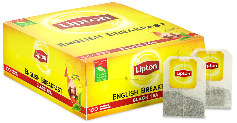 Чай Lipton Английский завтрак чёрный в пакетиках, 100х2г — фото 1