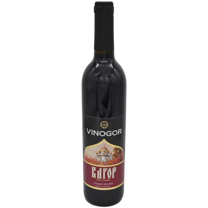 Вино столовое сладкое красное Кагор Виногор, 700мл