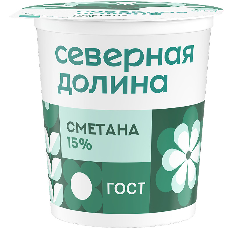 Сметана Северная Долина 15%, 200г