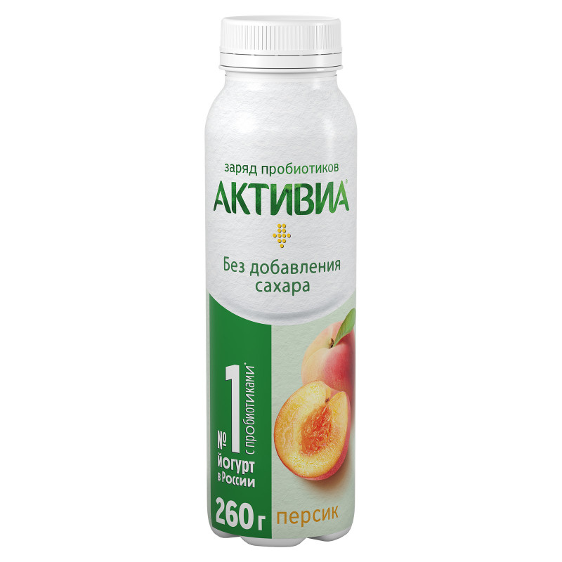 Биойогурт Активиа питьевой  Яблоко персик 1.5%, 260мл