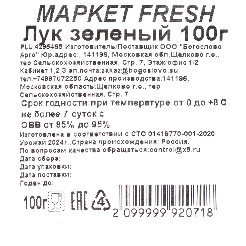 Лук зеленый Маркет Fresh, 100г — фото 1