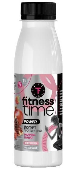 Йогурт Fitness Time обогащённый белком малина-гранат 1%, 270мл