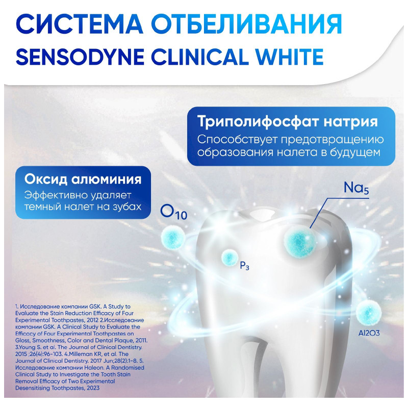 Зубная паста Sensodyne Clinical White Активное отбеливание от тёмного налёта, 75мл — фото 3