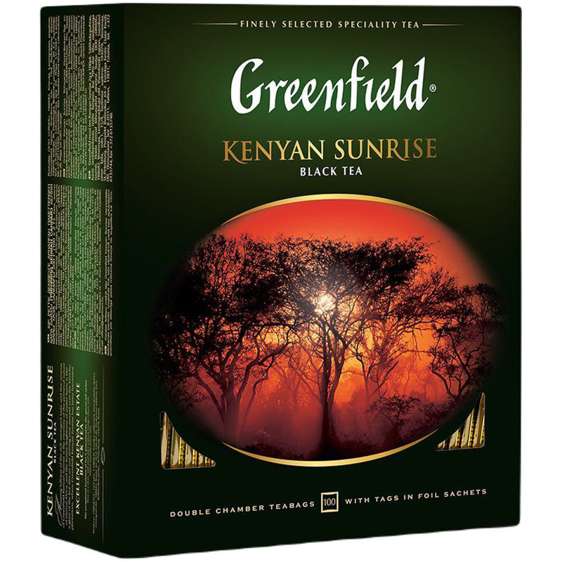 Чай Greenfield Kenyan Sunrise чёрный в пакетиках, 100х2г — фото 2