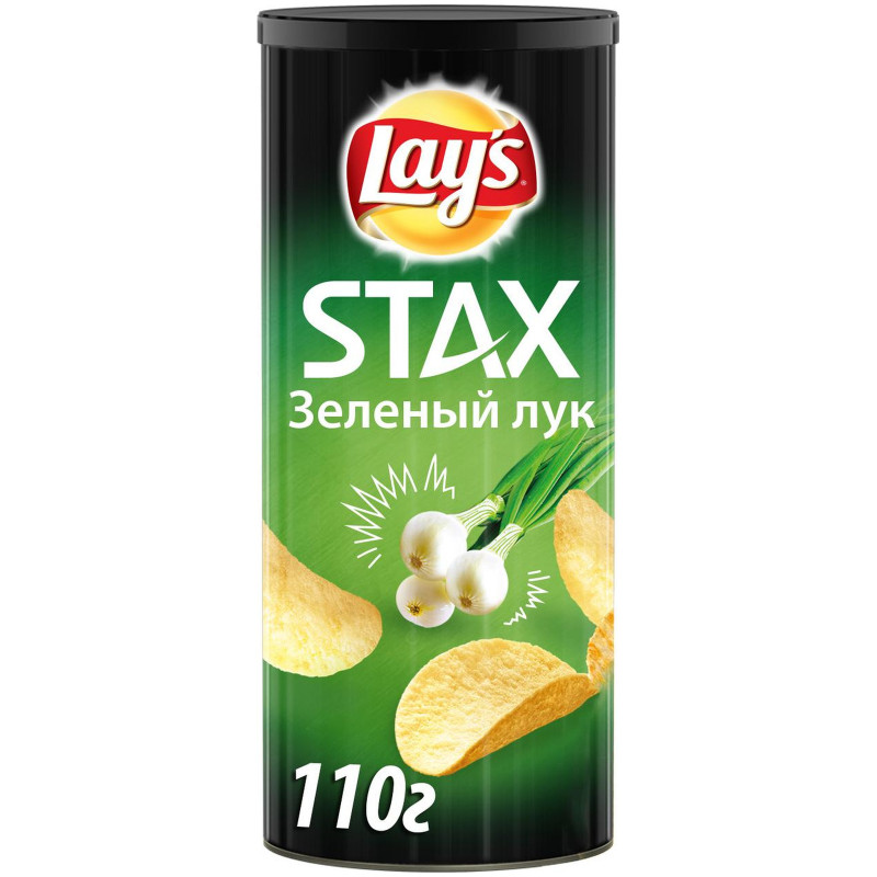 Чипсы Lay's Stax Зеленый лук, 110г