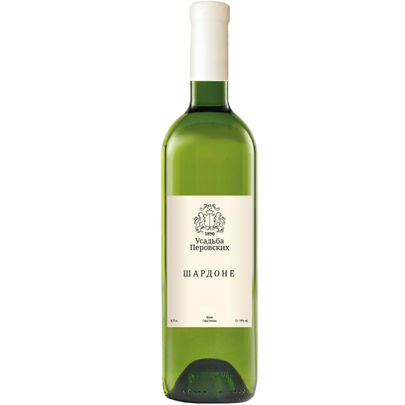 Вино Усадьба Перовских Шардоне белое сухое, 750мл
