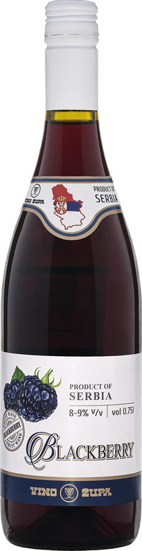Вино плодовое Vino Zupa Ежевика красное полусладкое 8-9%, 750мл