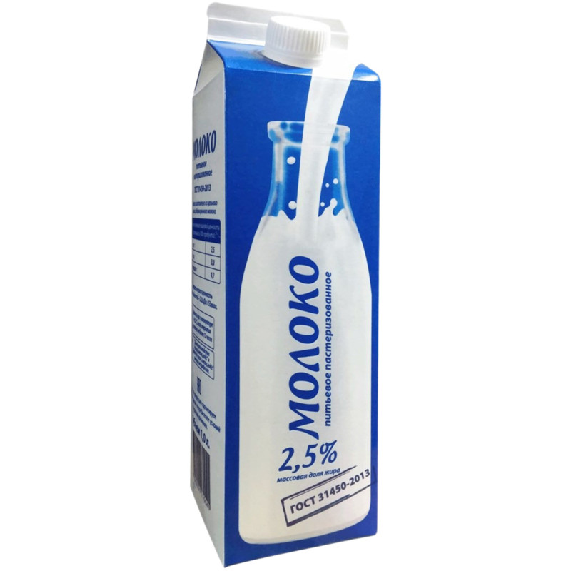 Молоко Апатитская Бурёнка питьевое пастеризованное 2.5%, 1л