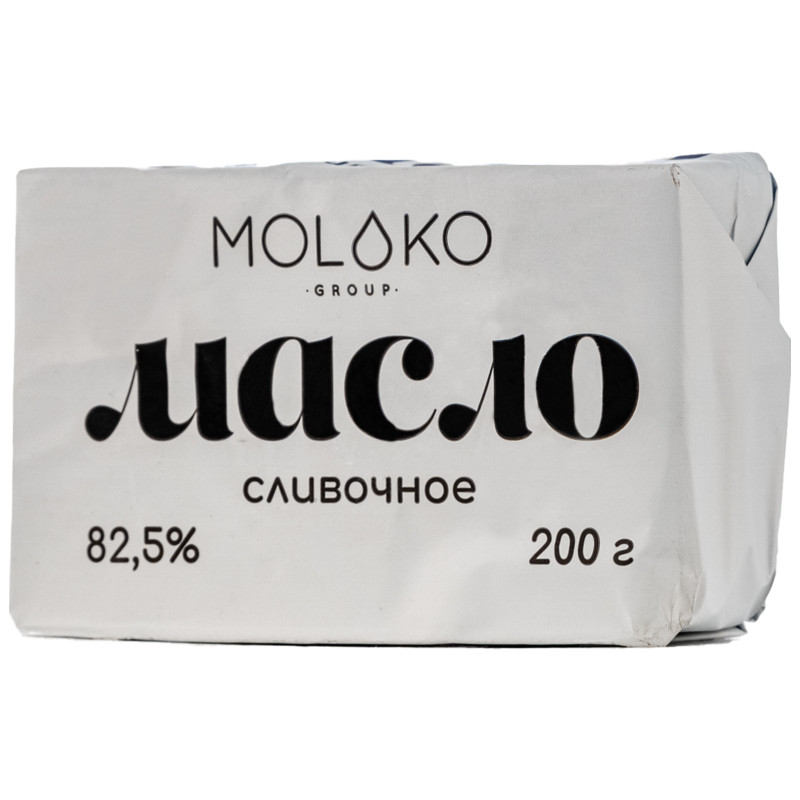 Масло сладкосливочное Moloko Group Традиционное несолёное 82.5%, 200г — фото 1