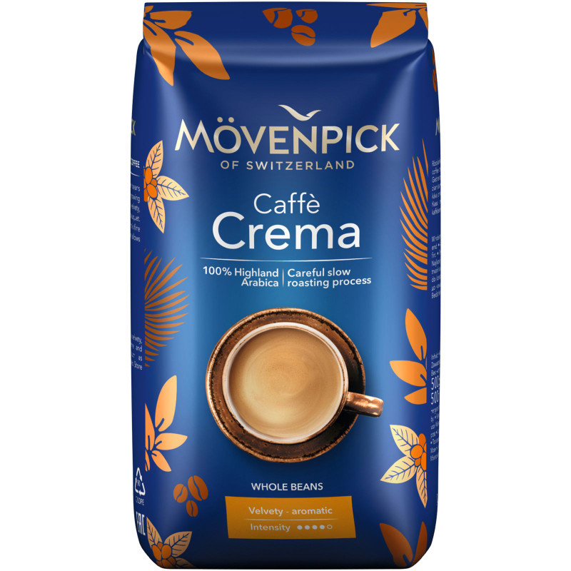 Кофе Movenpick Caffe Crema натуральный жареный в зёрнах, 500г