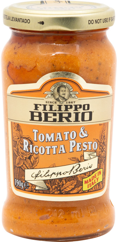 Соус Filippo Berio Песто с томатами и сыром рикотта, 190мл