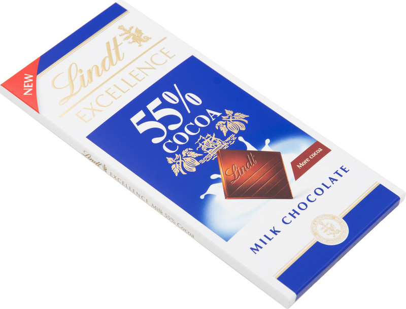 Шоколад молочный Lindt Excellence с высоким содержанием молока и какао 55%, 80г — фото 2