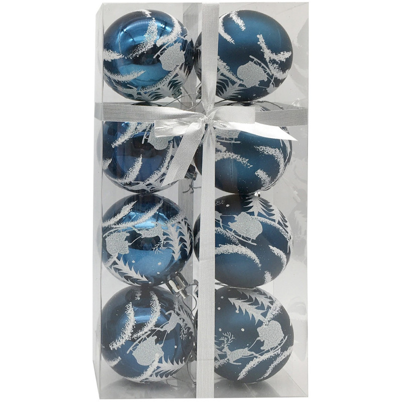 Набор шаров ёлочных синие HV6008-0911A540 HV6008-1542A540, 8шт — фото 2