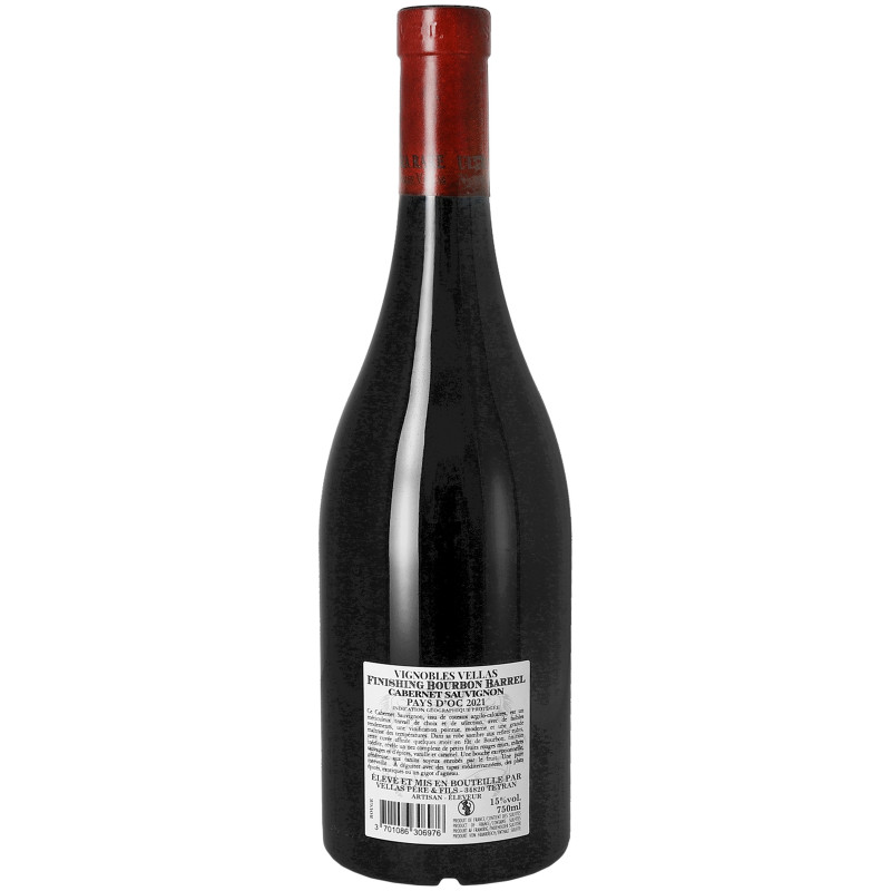 Вино Bourbon Barrel Cabernet Sauvignon Pays d'Oc красное полусухое 15%, 750мл — фото 1
