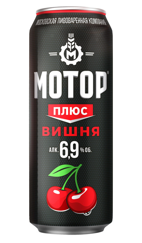 Напиток пивной Мотор Плюс со вкусом вишни фильтрованный 6.9%, 450мл