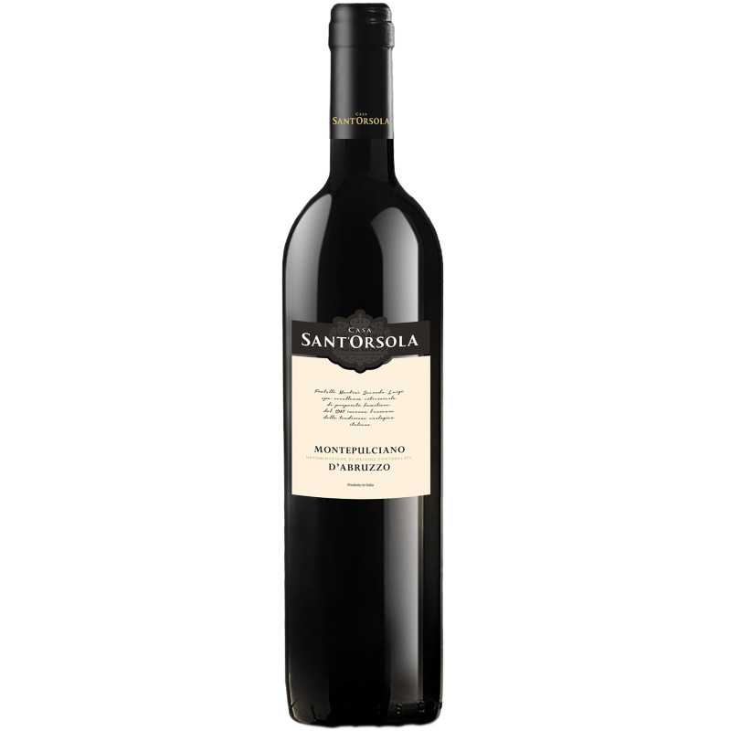 Вино Sant'Orsola Montepulciano d'Abruzzo DOC красное сухое 12%, 750мл