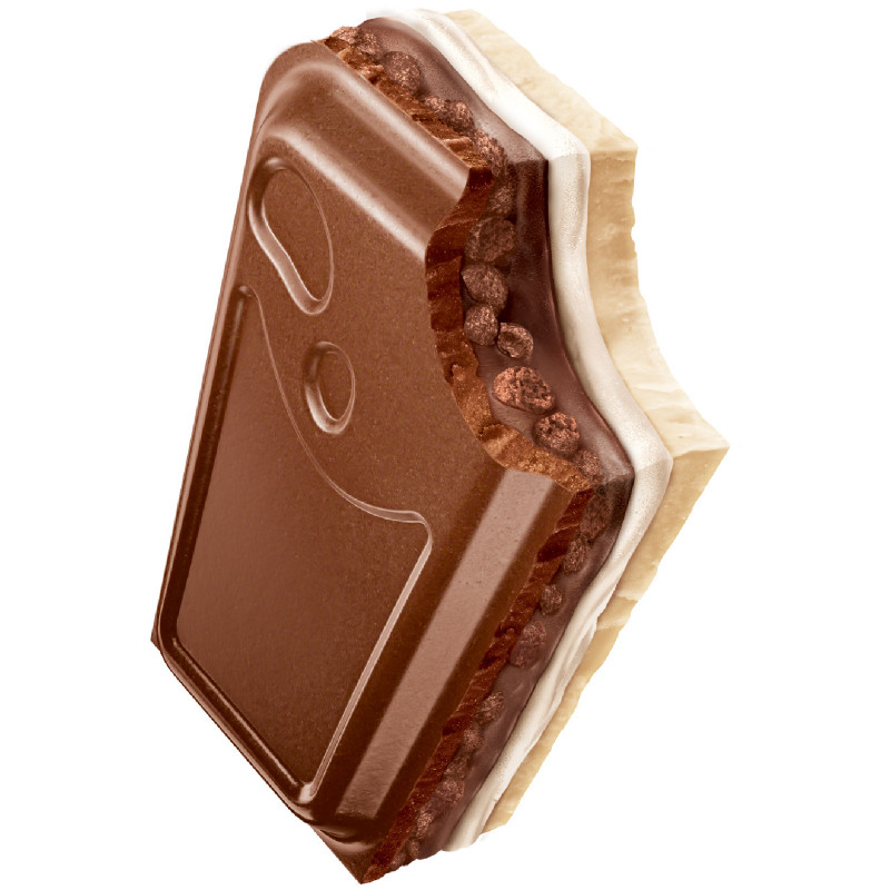 Шоколад Россия - Щедрая Душа Maxibon Сэндвич молочный и белый шоколад с двухслойной начинкой с печеньем, со вкусом карамели и мороженого, 198г — фото 5