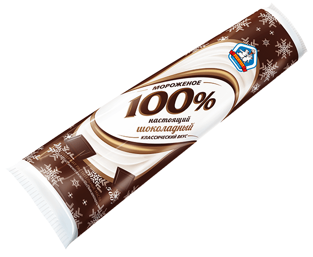 Мороженое 100% Настоящий Классический шоколад, 500г