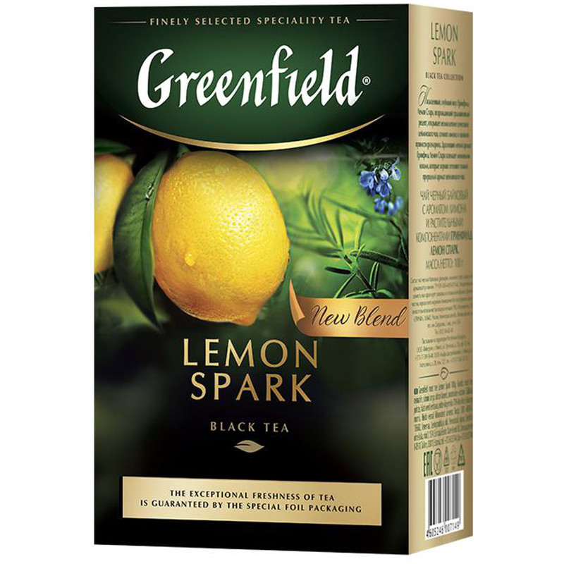 Чай Greenfield Lemon Spark чёрный крупнолистовой, 100г — фото 1