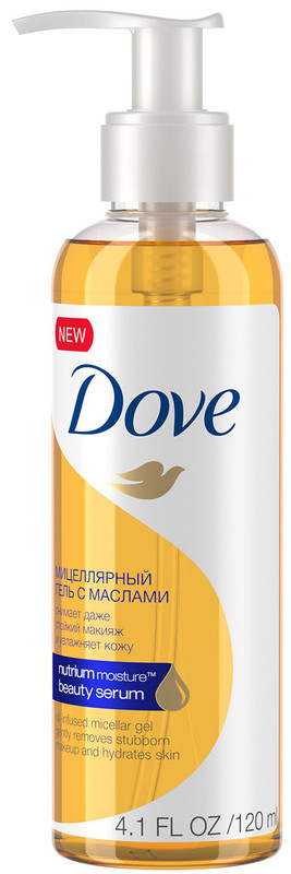 Мицеллярный гель Dove с маслами для снятия макияжа, 120мл