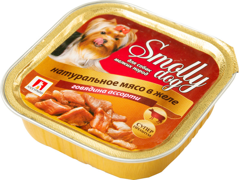Корм Smolly dog натуральное мясо в желе говядина ассорти для собак, 100г — фото 2