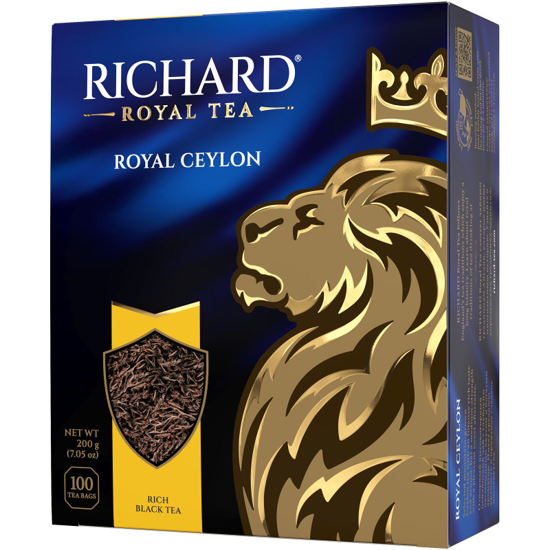 Чай Richard Роял Цейлон чёрный байховый в пакетиках, 100х2г