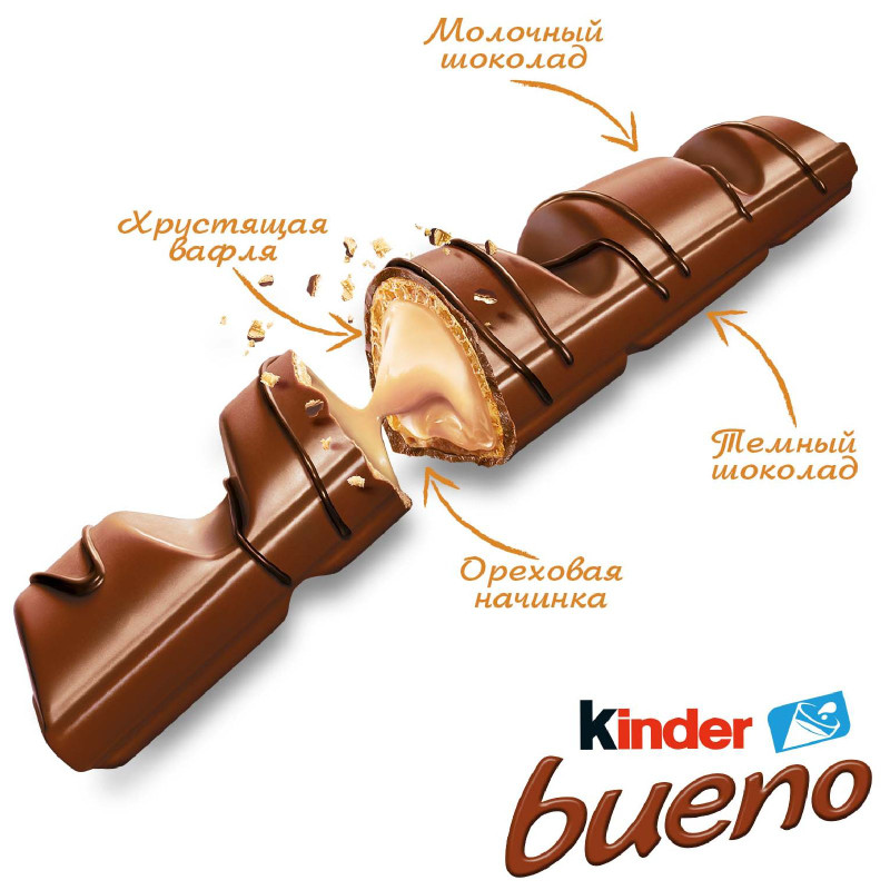 Батончик Kinder Bueno, 43г — фото 2