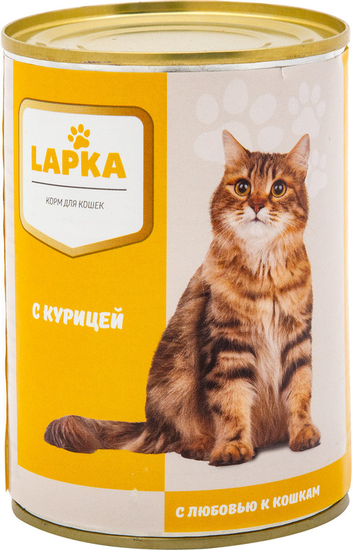 Корм Lapka с курицей в соусе для кошек, 415г - купить с доставкой в Самарев Перекрёстке