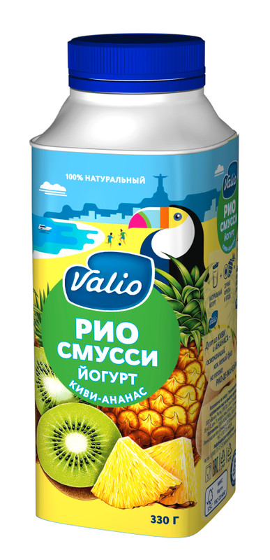 Йогурт Viola питьевой смусси киви-ананас 1.9%, 330мл