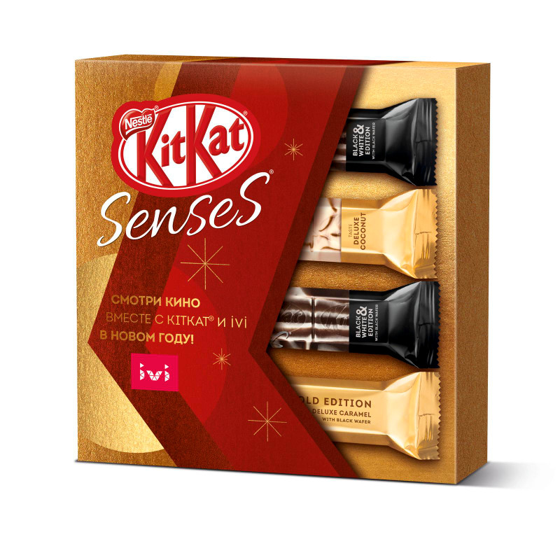 Подарочный набор KitKat Senses белый шоколад с карамелью и молочный шоколад с хрустящей вафлей, 160г — фото 2