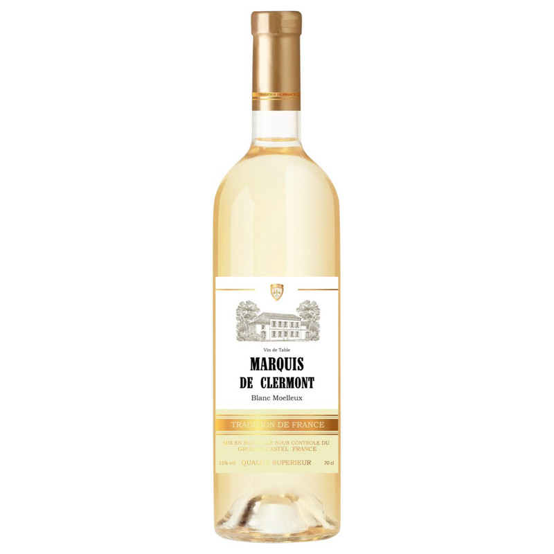 Вино Marquis de Clermont белое полусладкое 11%, 700мл