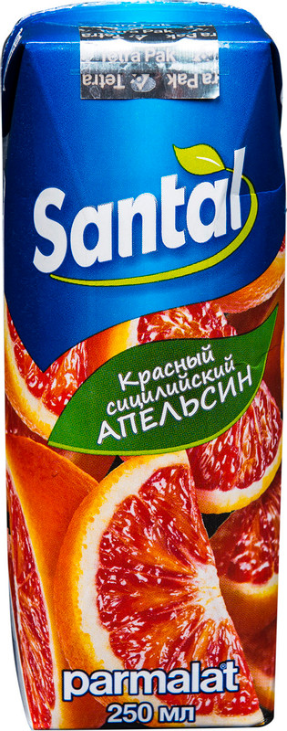 Напиток сокосодержащий Santal красный сицилийский апельсин, 250мл